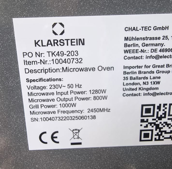 Микровълнова Klarstein 20L