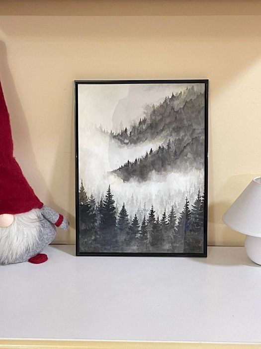 Акварелна картина „Тишината на планините“ | 30×40 см | В рамка