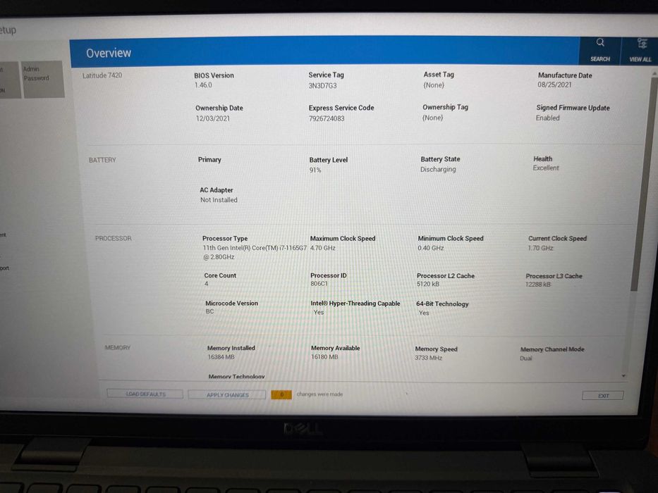 Dell Latitude 7420 i7-1165G7 16gb ram 256gb ssd windows 11 pro