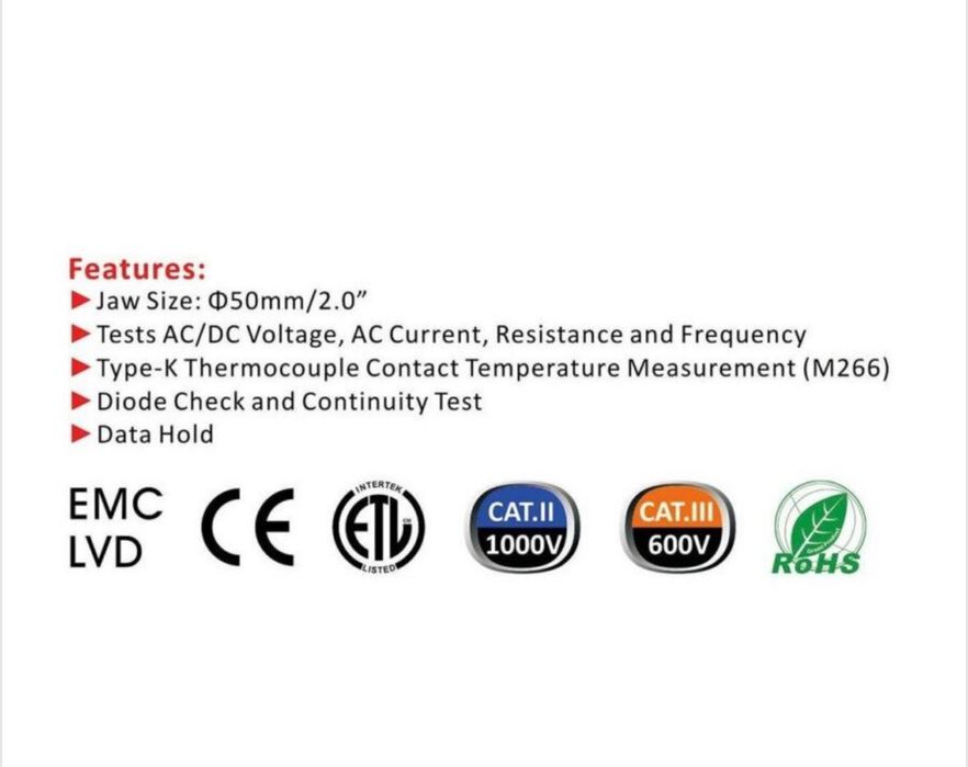 Vand Cleste ampermetric si multimetru, SMA Mastech M 266, 1000A