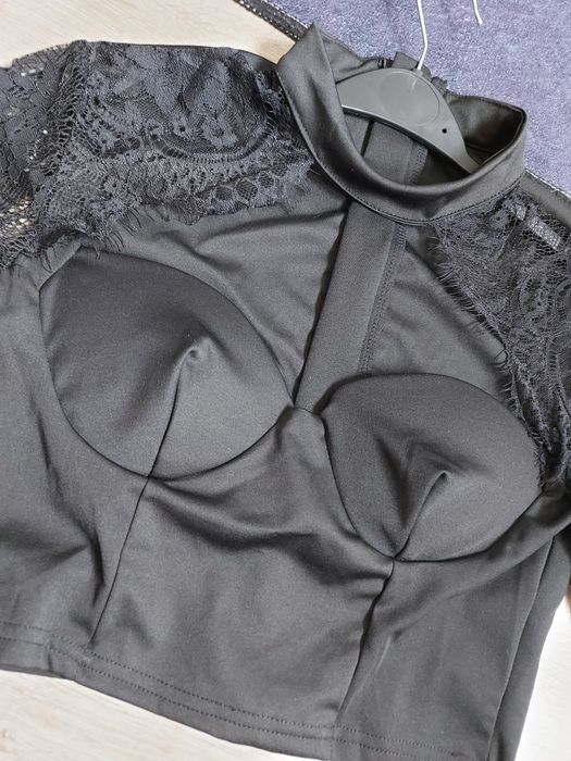 Top tip corset negru