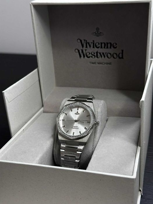 Ceas Vivienne Westwood Limehouse Ladies Quartz Watch with Silver Sunray Dial & Bratara Otel Inoxidabil