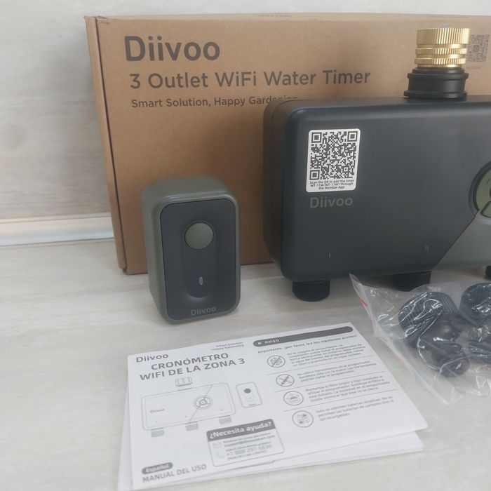 НОВ Смарт WiFi Таймер за Поливане Diivoo (3 Независими Зони) – Професионален Програматор
