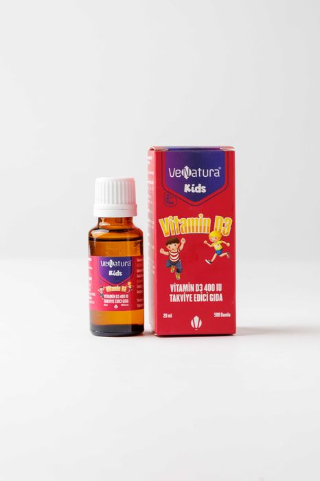 Bolalar uchun vitamin D3 tomchi Venatura Kids, 400 IU 20 ml