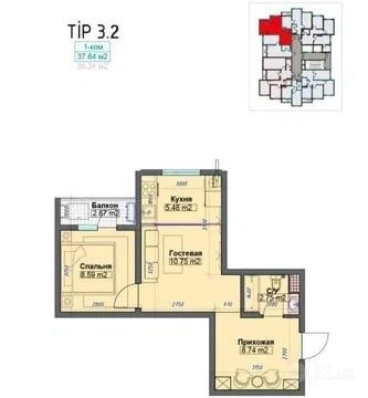 BASHKENT | 1-КОМН. | 37 М² | 4/16 ЭТАЖ | ЯШНАБАД | КОРОБКА срочно!!!