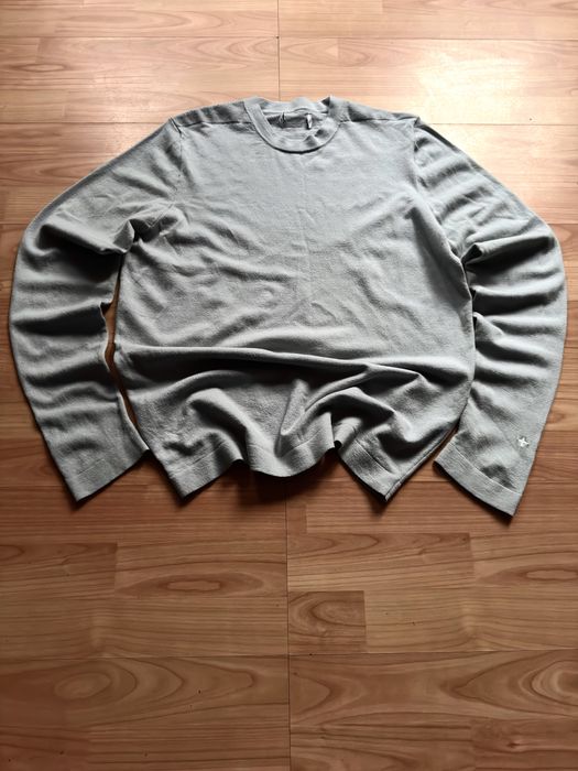 Pullover sweater fine knit stretch crewneck Stone Island pearl grey