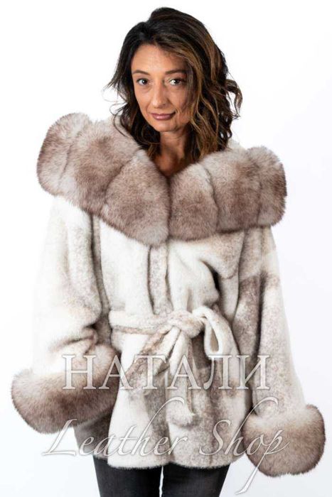 Дамско ексклузивно палто от алпака с косъм Жасмин