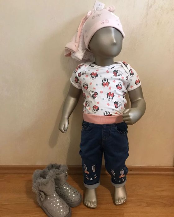 Geaca de blugi Next, 68 cm + blugi + ugg + bentite