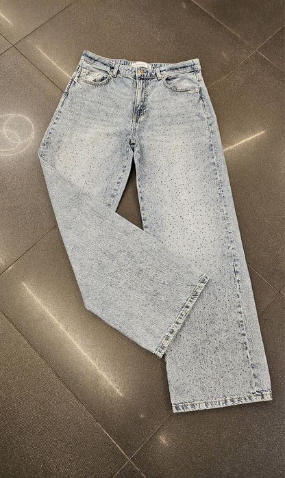 STRADIVARIUS Wide Led Cristal дънки с кристали L-40