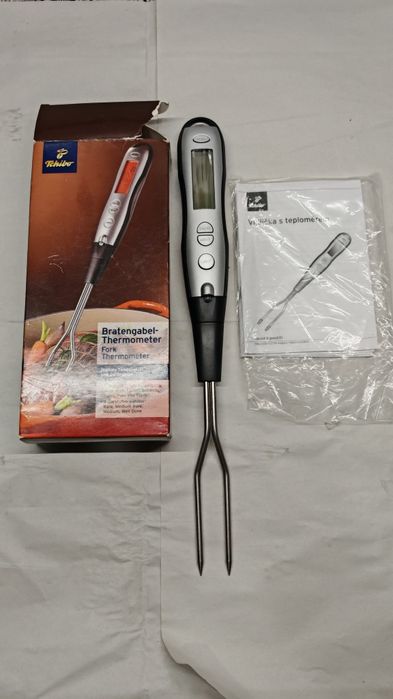 Termometru furculiță pentru carne cronometru cu lumină LED