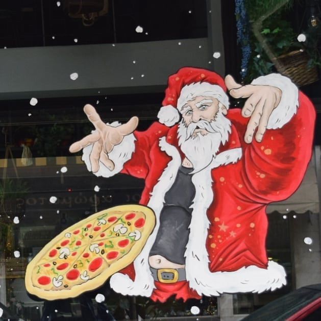 Роспись на окне на новый год,рисунки