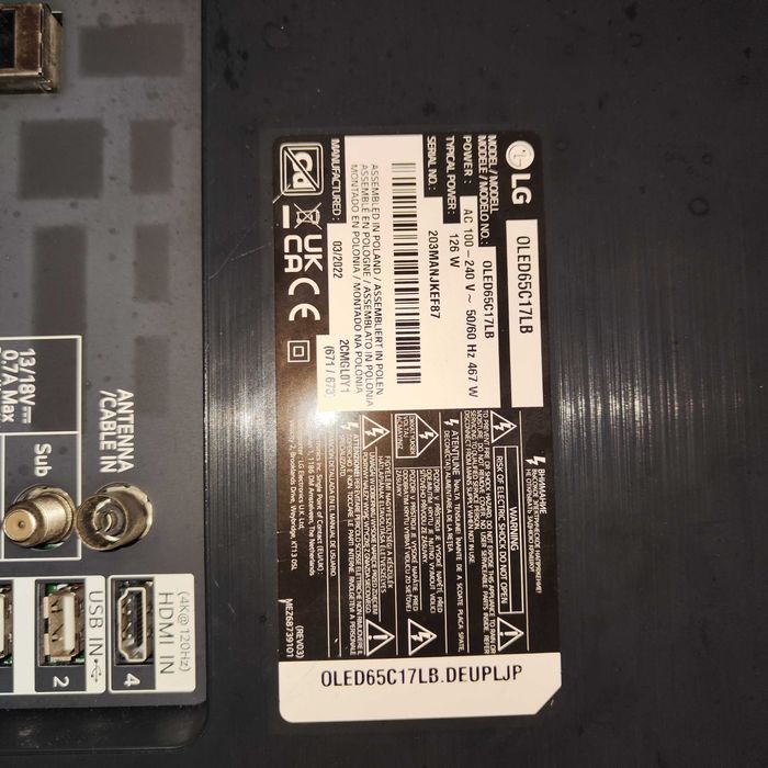 Tv LG Oled 65C17LB