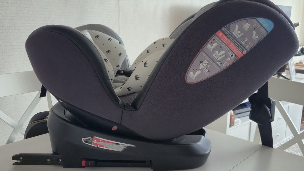 Столче за кола, въртящо се 360°, ISOFIX Lorelli Nebula Grey Crowns