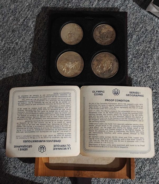 2. Set monede argint Jocurile Olimpice Montreal 1976