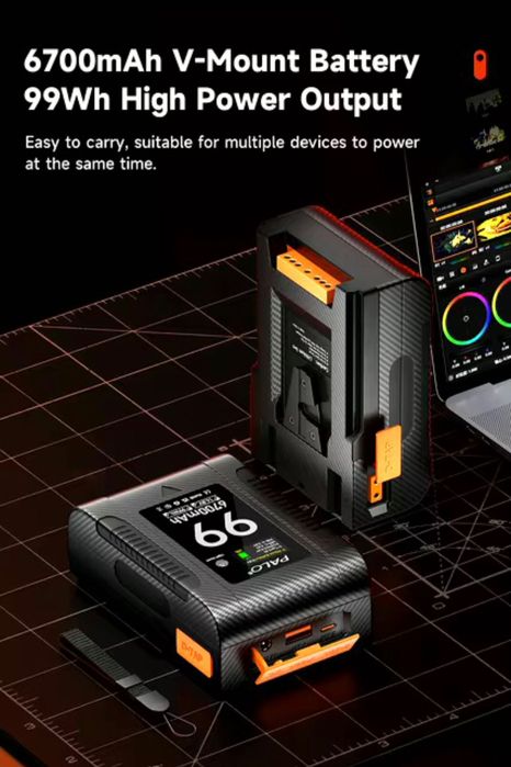 V-Mount батерия. 99WH/. батерия за камера. осветление. фото. видео