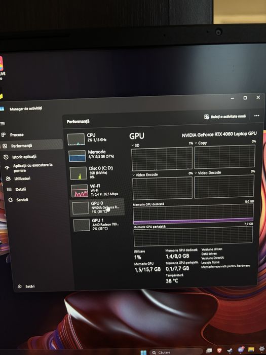 VÂND LAPTOP ACER NITRO V16 RYZEN 7 8845HS 4060 + Controller de ps5 original + casti razer + mouse si tastatura + mousepad