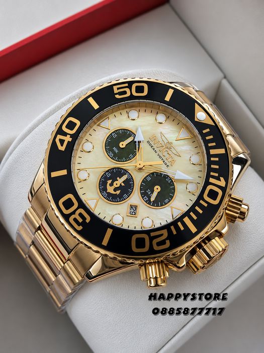 INVICTA Ocean Voyage Gold 52 mm, Инвикта нов мъжки часовник