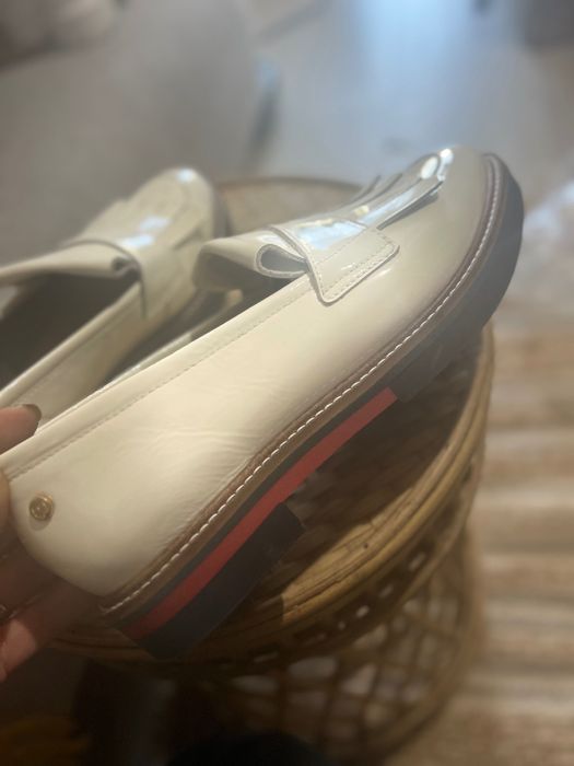pantofi casual Tommy Hilfiger damă noi 36 albi piele lăcuita