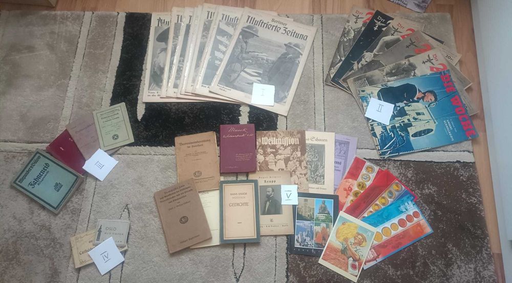 WW1-WW2-Lot de documente, ziare, reviste din Imperiul German și Germania Nazistă.