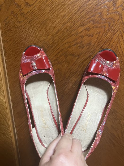 Pantofi Eleganți Roşii cu fundă Mărime 38