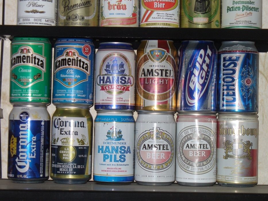 1300+ броя колекционерски кенчета (бира, сода, енергийни)