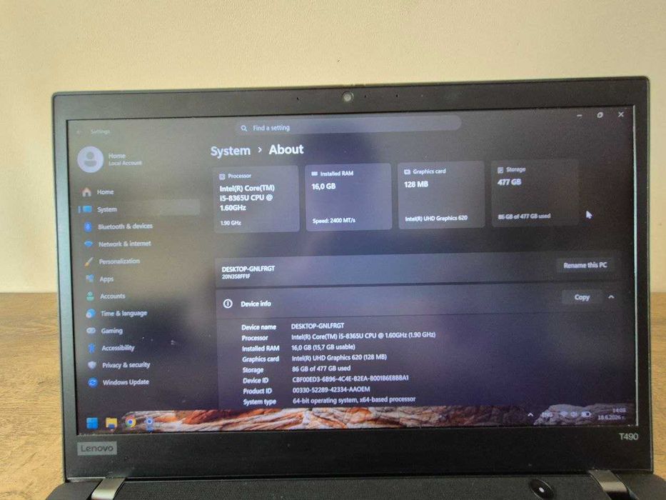 Lenovo ThinkPad T490  | 16GB RAM | 512GB SSD