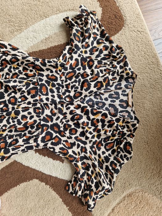 Дамска стилна рокля, размер 38, леопардова рокля размер 36