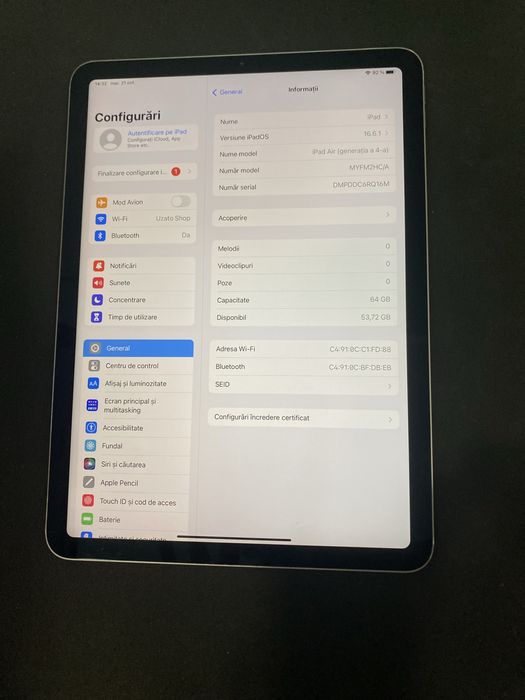 iPad Air 10.9” 2020 4th Gen Wifi 64Gb id-xxl3174