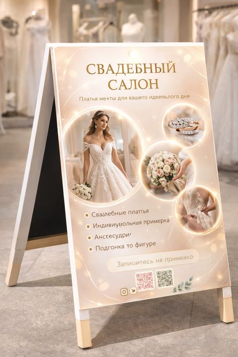 Штендеры рекламные на заказ (металл, брус, баннер, алюкабонд)