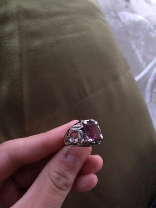 Inel Art Deco argint 925 cu ametist fatetat m 58