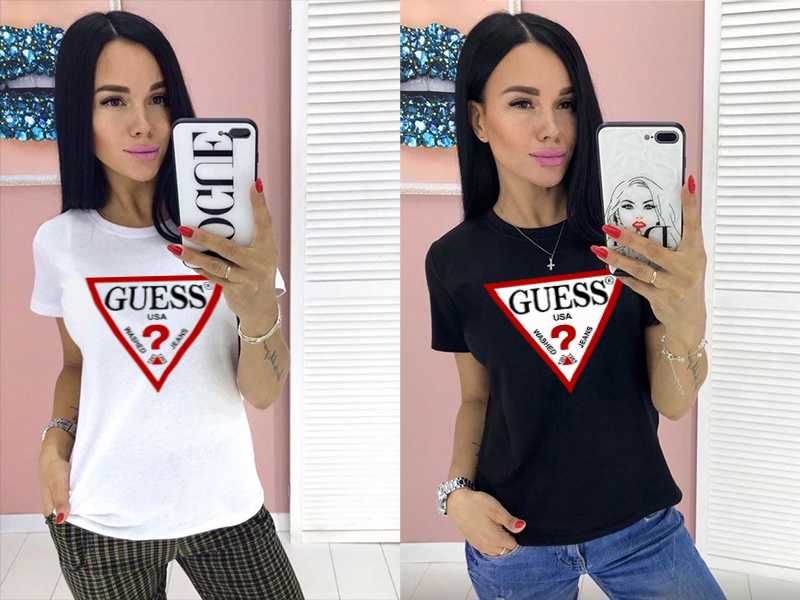 Тениска GUESS принт. Модели размери и цветове