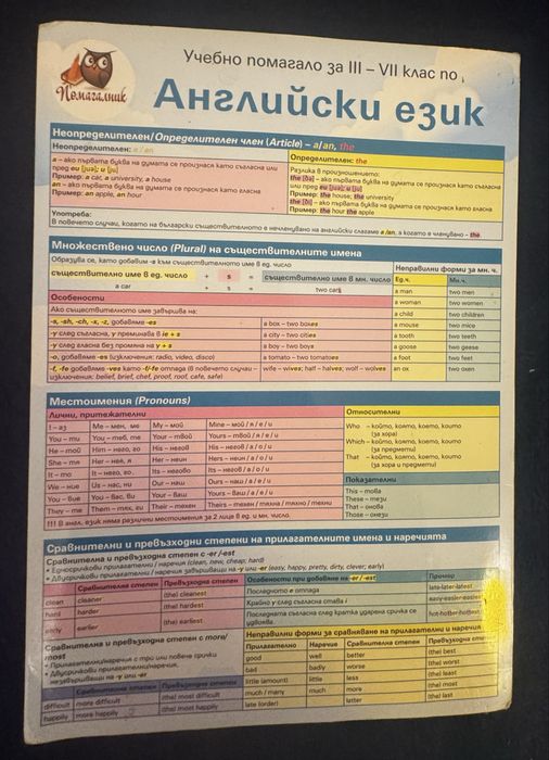 Помагала по математика,български и английски език