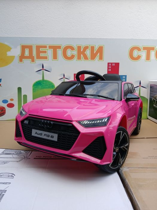 Чисто нова!Акумулаторен джип AUDI RS6 меки гуми,кожен салон,12волта
