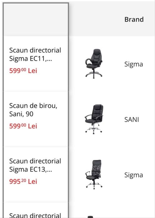 Scaun de birou sigma