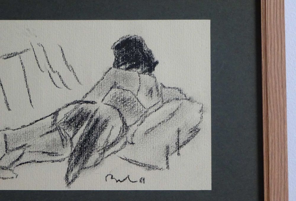 Corneliu Baba, ’Contemplare’| Tablou vechi, carbune pe hartie