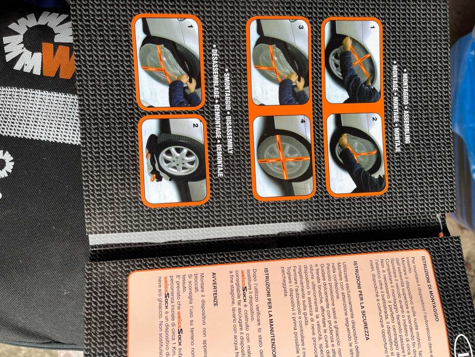 Huse antiderapante auto, WeissSock 85, set de doua, noi, nefolosite