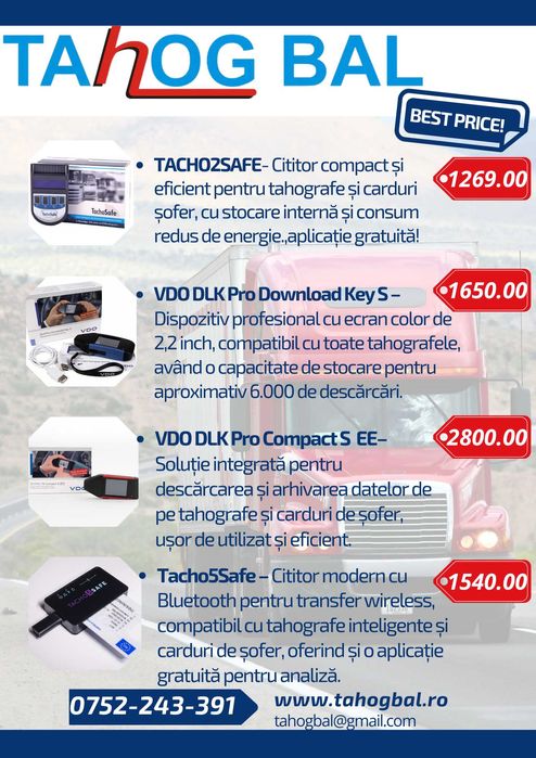 Cititor tahograf și carduri șofer Tacho2Safe