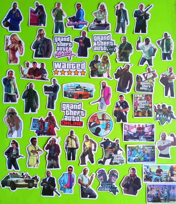 Стикери SpitFire BG Skull GTA ROCK комплект 50 бр