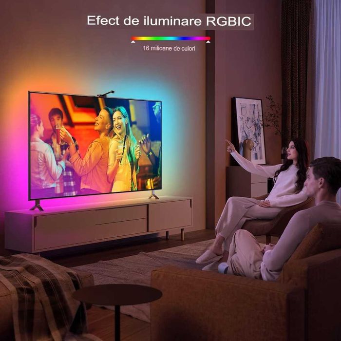 Bandă LED ALQuality® - RGBIC pentru Iluminare Ambientala TV + Cadou