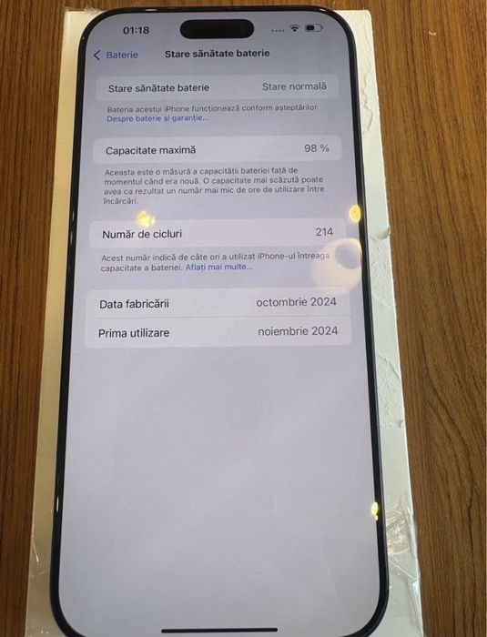 Vand iphone 16 pro max black impecabil