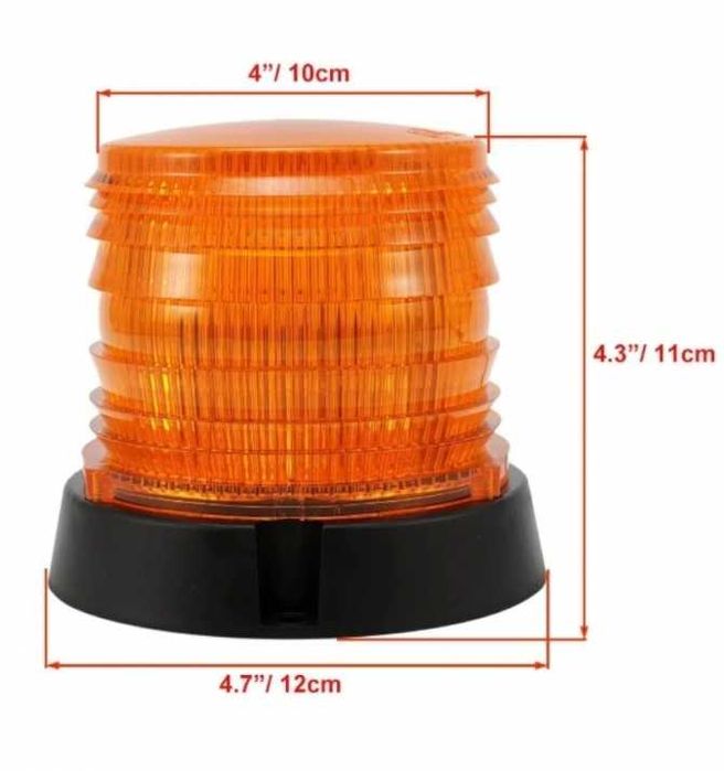 ПРОМОЦИЯ 60 LED Лед Сигнална Лампа Аварийна Маяк Буркан 12V 24V Mагнит