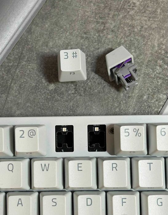 Механична клавиатура Razer - Huntsman Mini, Optical Purple, Mercury