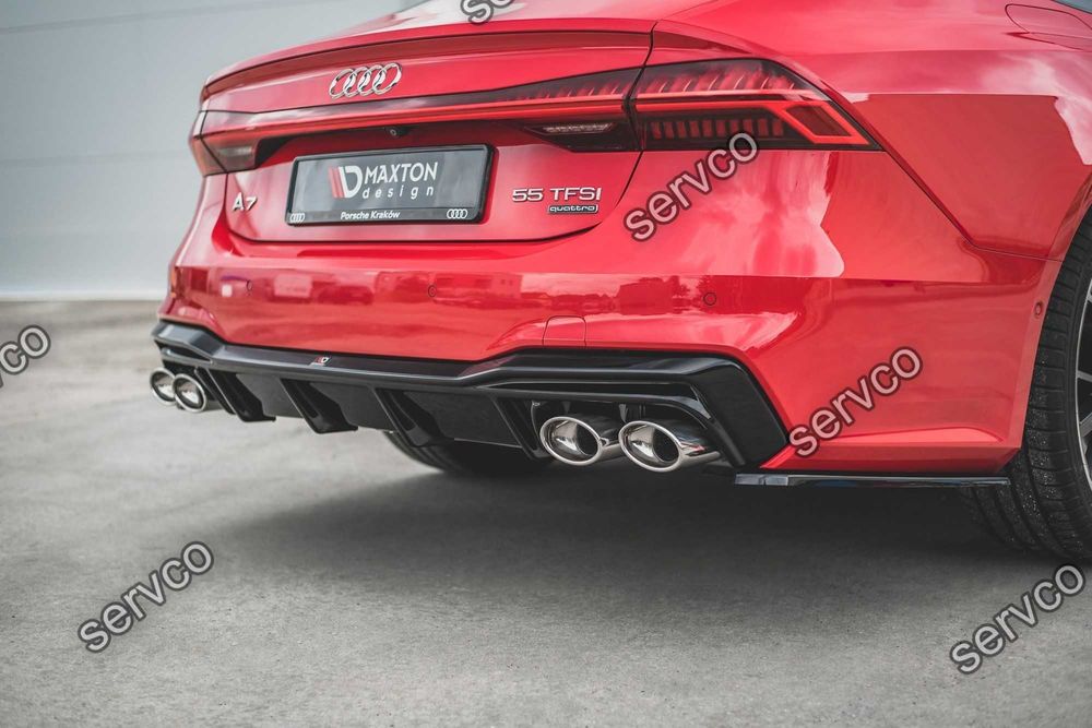 Difuzor bara spate Audi A7 C8 S-Line plus imitatii evacuare Maxton