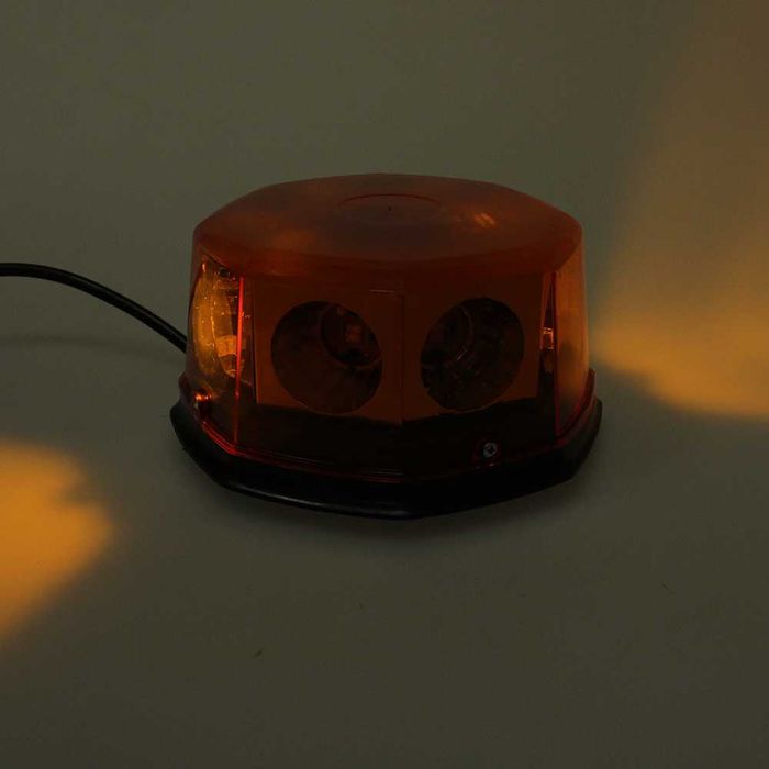 Girofar LED auto 12-24V cu magnet și mufă brichetă – lampă semnalizare camion/utilaje
