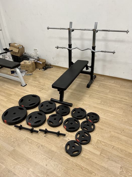 Pachet sala 65 kg Banca piept reglabila plianta cu manere de flotari