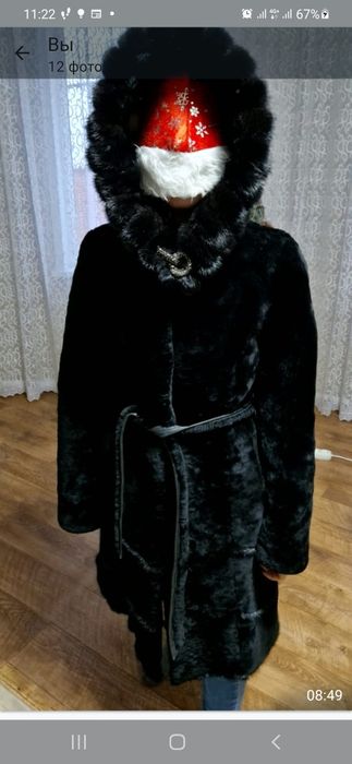 Мутоновую шубку с норкой