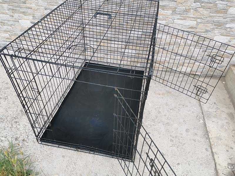 голяма метална клетка за куче 106x70x76см за транспорт и стационар
