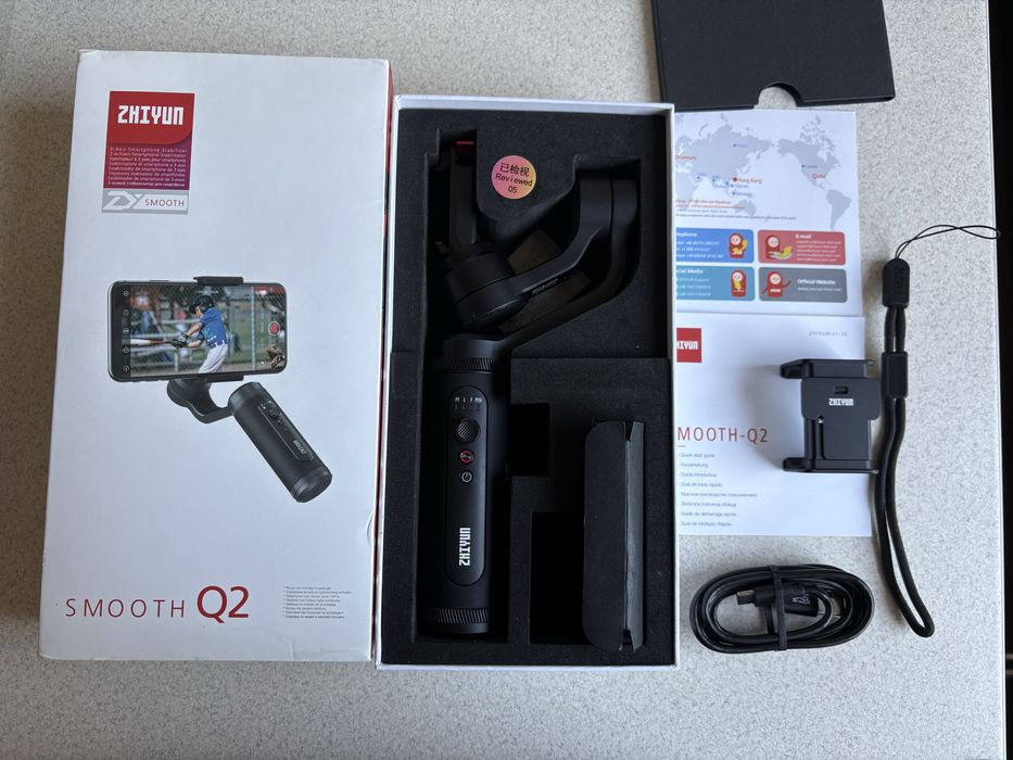 Stabilizator telefon, Gimbal Zhiyun, Smooth Q2, Negru