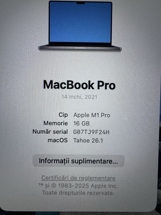Macbook pro 2021 m1 pro 14 inch 16 gb 512 ssd
