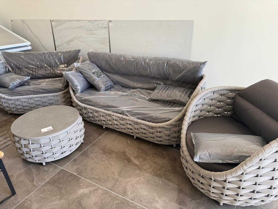 Set Deosebit Canapele pentru Terasa, Gradina, cu Masuta si Perne